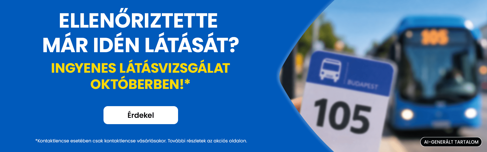 Ingyenes látásvizsgálat Októberben akció