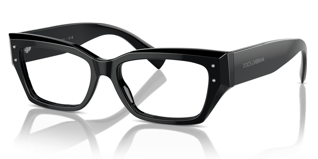 Dolce and Gabbana 0DG3387 női téglalap alakú és fekete színű szemüveg