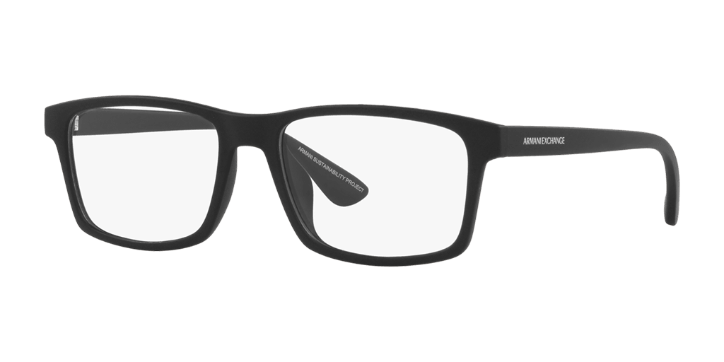Armani Exchange 0AX3083U férfi téglalap alakú és fekete színű szemüveg
