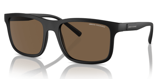 Armani Exchange 0AX4145S férfi téglalap alakú és fekete színű napszemüveg