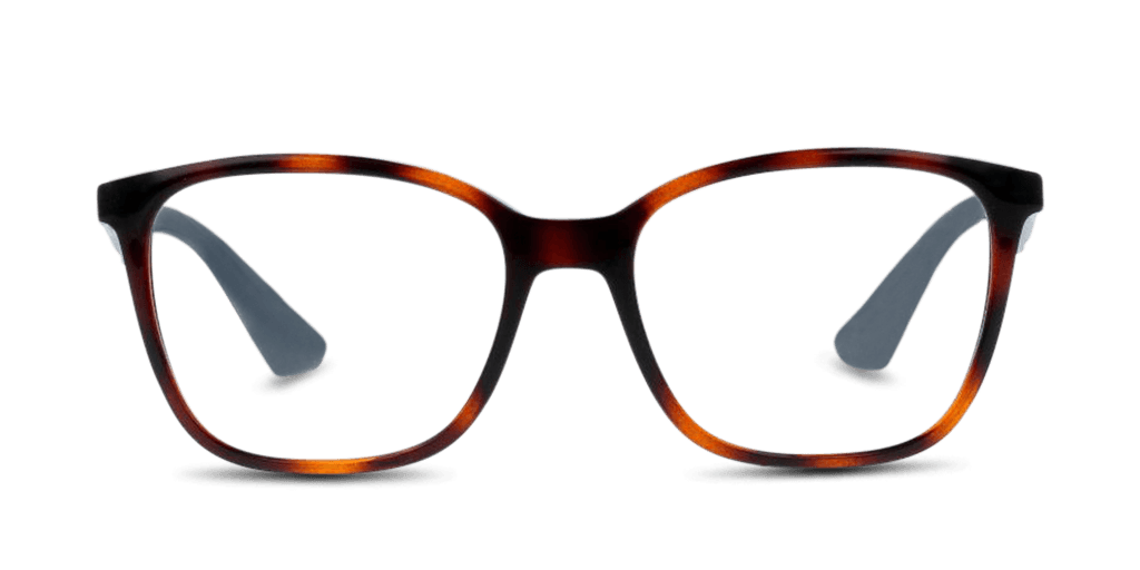 Ray-Ban RX7066 férfi téglalap alakú és havana színű szemüveg