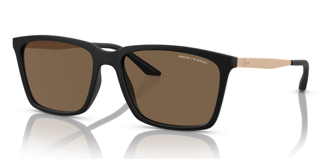 Armani Exchange 0AX4138S férfi téglalap alakú és fekete színű napszemüveg