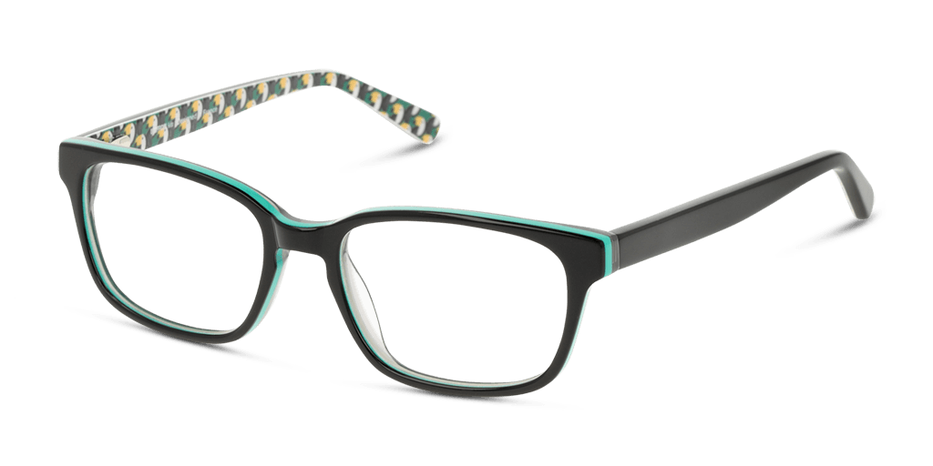 Unofficial UNOK5027 BB00 gyermek téglalap alakú és fekete színű szemüveg